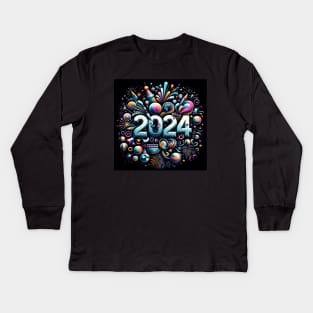 Happy New Year 2024 - Style 1 Kids Long Sleeve T-Shirt